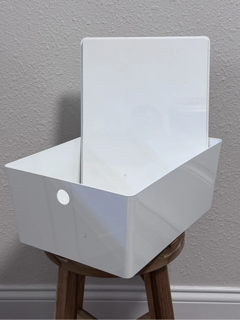 IKEA KUGGIS Storage Box with Lid White Minimalist Home Office Organizer